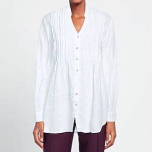 120% Lino Pintucked Linen Shirt Lagenlook